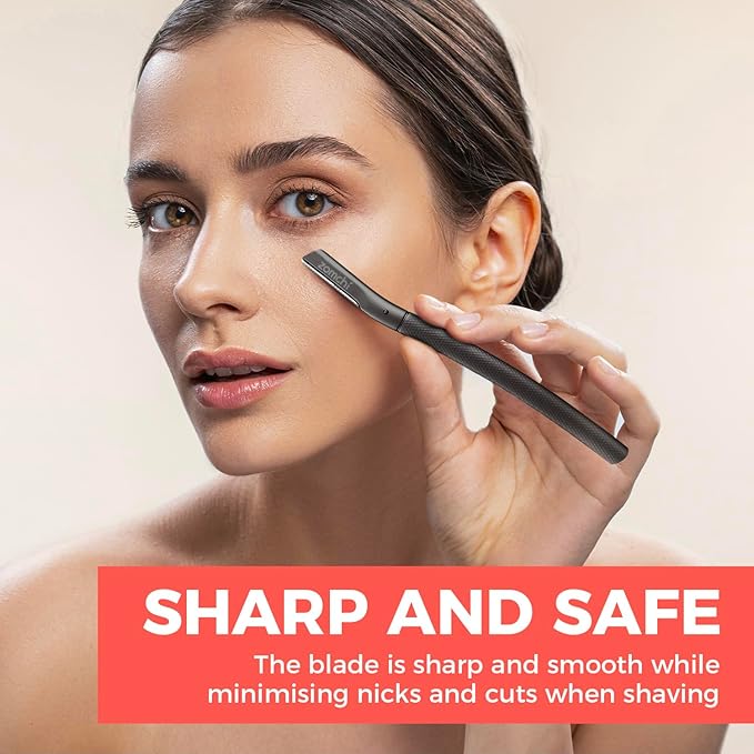 ZOMCHI Eyebrow Razor, Face Razors for Women&Men, Eyebrow Trimmer Shaper with Precision Cover,Facial Shaver with 6 Blades (Black)-BrightBean Baby