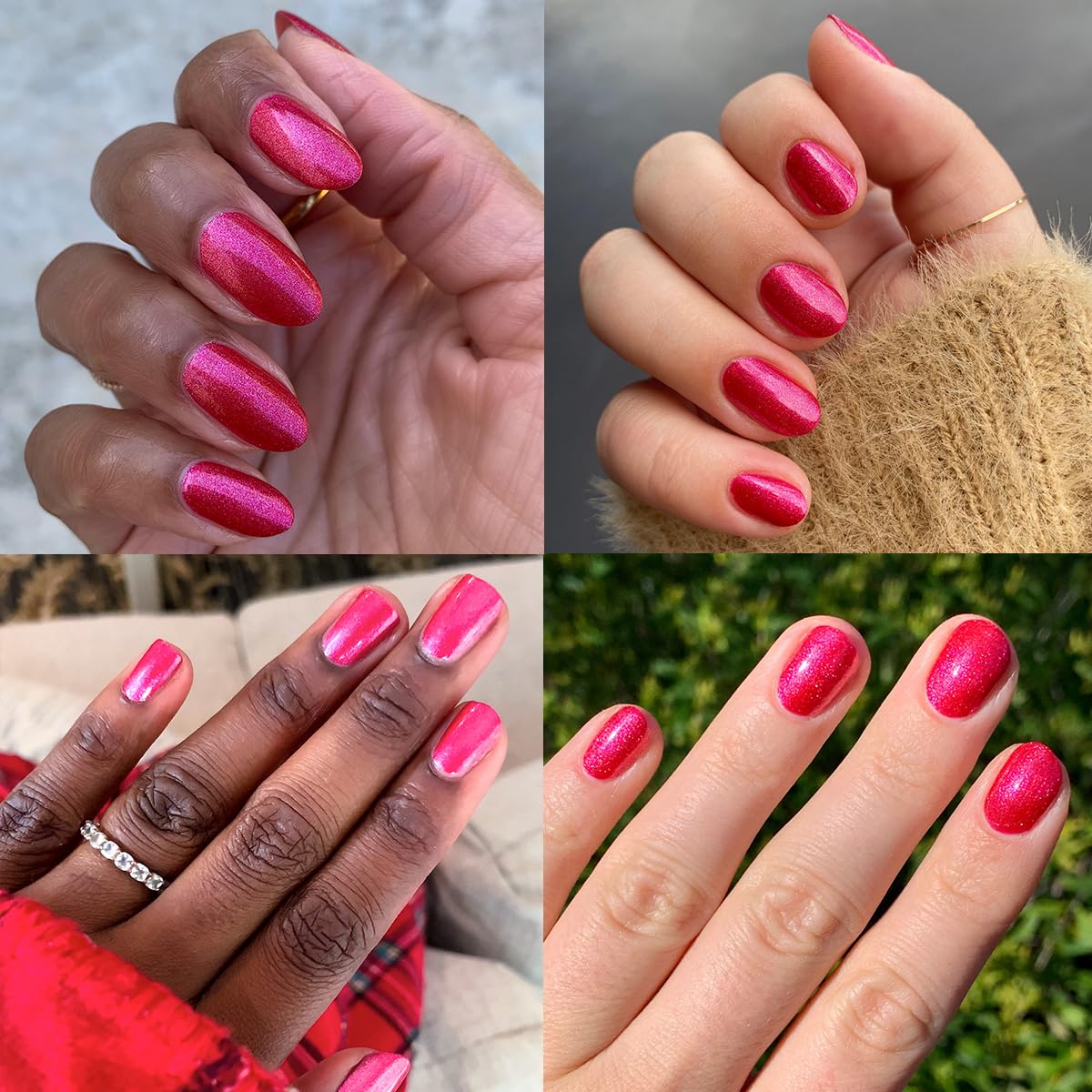Olive & June Long Lasting Nail Polish | Plump Gel-Like Finish No Lamp Needed | Lasts up to 10 days | Salon-Quality at Home | 15-Free Vegan Cruelty-Free Chip-Resistant Shine | Ruby Shimmer Metallic Red-BrightBean Baby