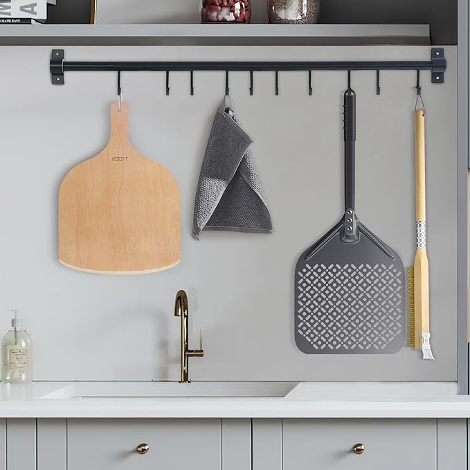 4 Pack Wooden Pizza Peel, 12 inch Premium Large Pizza Paddle with Wood Handle for Pizza Oven, Stone, Pan or Grill, Pizza Spatula for Baking Bread and Cake Indoor&Outdoor