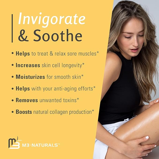 Ylang Ylang + Ginger Lymphatic Drainage Massage Oil – with Collagen & Stem Cells for Circulation, Detox & Cellulite Removal – Body Oil for Muscle Relief, Skin Firming & Relaxation – 8oz by M3 Naturals-BrightBean Baby