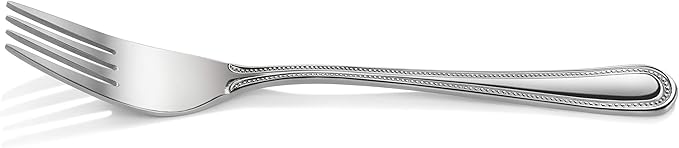 New Star Foodservice 1029734 Bead Pattern, 18/0 Stainless Steel, Salad Fork, 6.6-Inch Set of 12