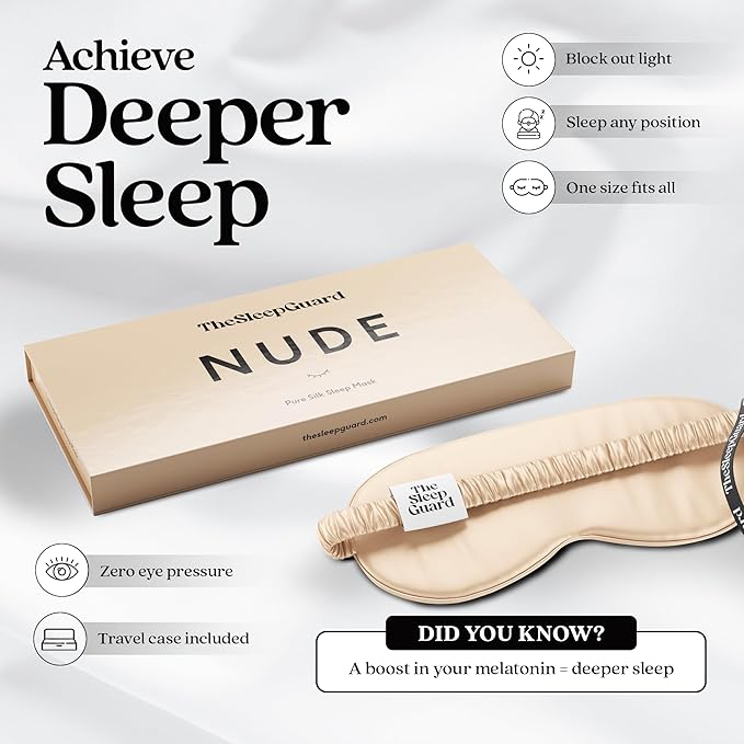 Pure Silk Sleep Mask [100% 6A Mulberry Silk, 22 Momme] Light Blocking Travel Essentials. Eye Masks for Sleeping. Black Oeko-Tex Blindfold. Eye Covers for Men & Women-BrightBean Baby