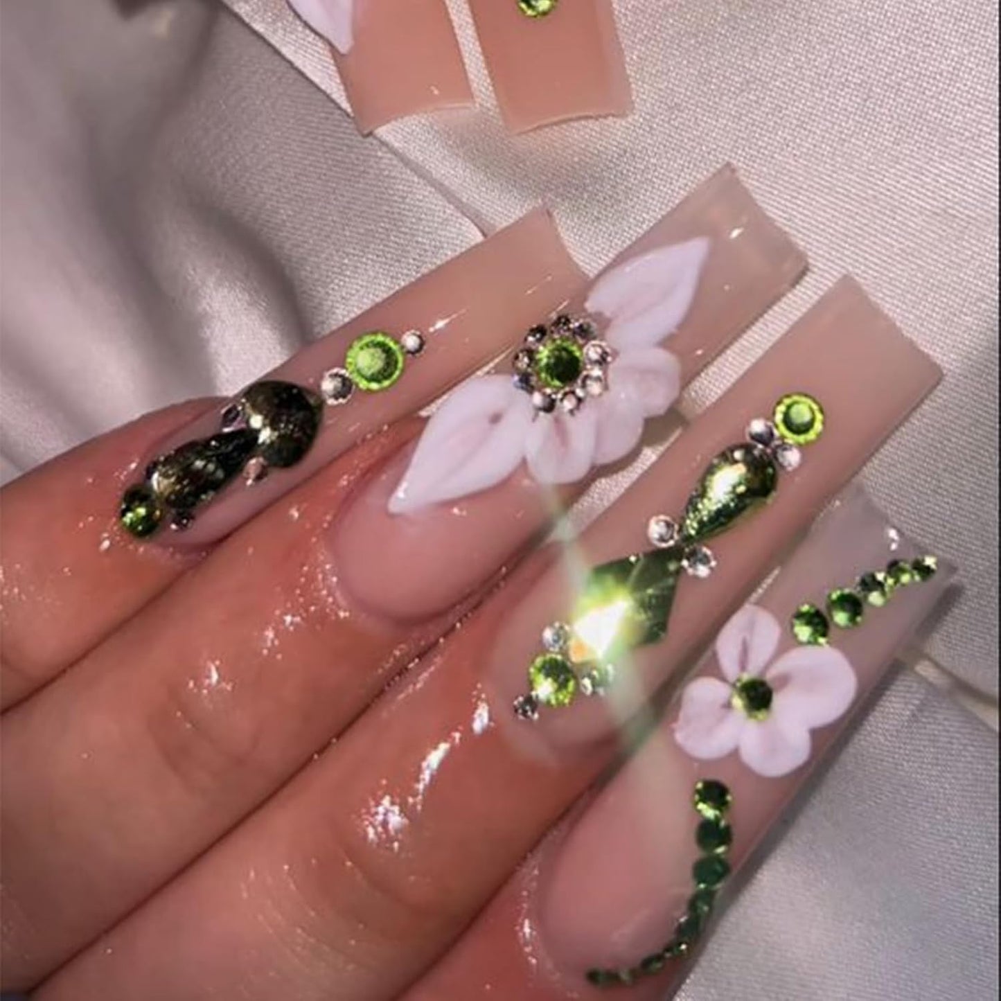 HNUIX Nail Rhinestones - 3D Multi Shape Size Crystal, Crystal Light Green, Flat Back, with Kit, for Nail Art, DIY Decorations-BrightBean Baby