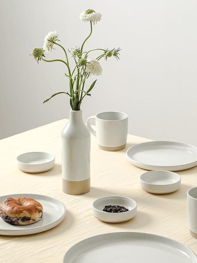 famiware Milkyway Ceramic Soy Sauce Dish, Dipping Bowls Set of 6, Dipping Sauce Bowls/Dishes, 4oz Small Serving Bowls for Side Dishes, Condiment, Sushi, Appetizer, Dessert, White