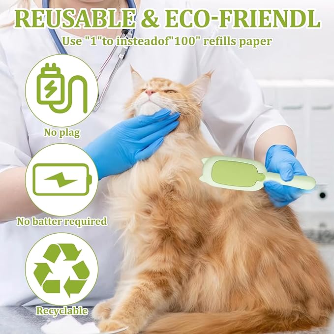 Reusable Lint Roller, Portable Lint Brush, Pet Hair Remover, Super Sticky and Washable, for Clothes, Furniture, Dog & Cat Hair(Green)-BrightBean Baby