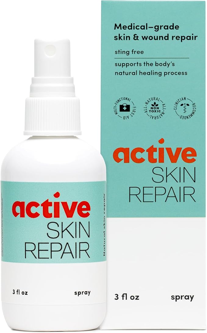 Active Skin Repair First Aid Healing Skin Spray - Natural & Non-Toxic with Hypochlorus Acid for Minor Cuts, Wounds, Scrapes, Rashes, Sunburns, & More, 3 oz-BrightBean Baby