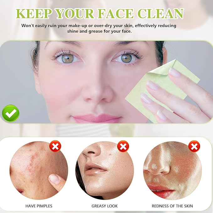 1000pcs Oil Blotting Sheets for Face, Blotting Paper for Oily Skin, Clean and Clear Oil Absorbing Sheets-BrightBean Baby