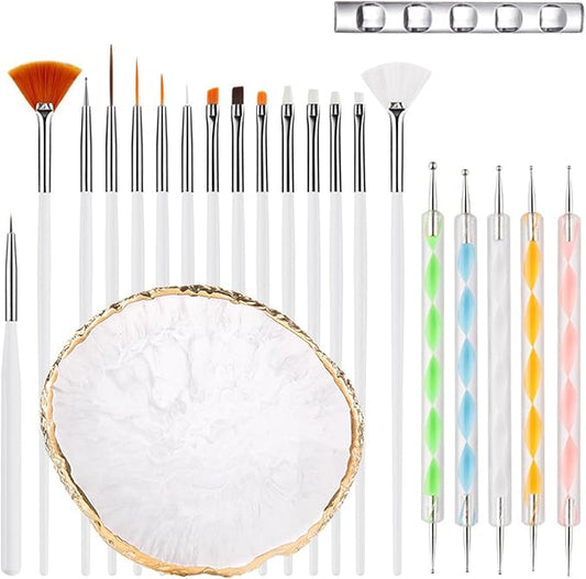 22 Pack Resin Art Palette, Makeup Mixing Palette, Gold Edge Nail Art Tool Gel Design Nail Art Makeup Mixing Tray DIY-BrightBean Baby