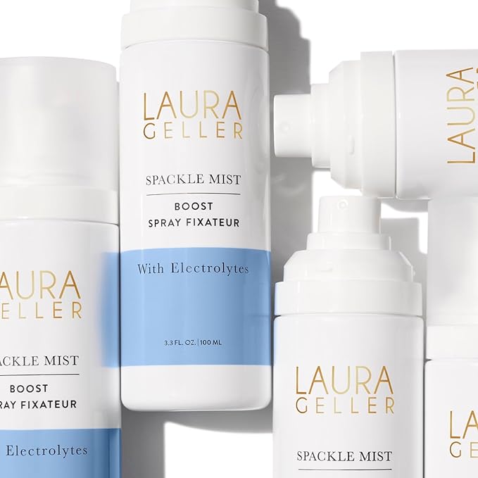 LAURA GELLER NEW YORK Spackle Mist Boost Setting Spray with Electrolytes - Long-Lasting Makeup Spray with Blue Light Protection - Dewy Skin Makeup Setting Spray-BrightBean Baby