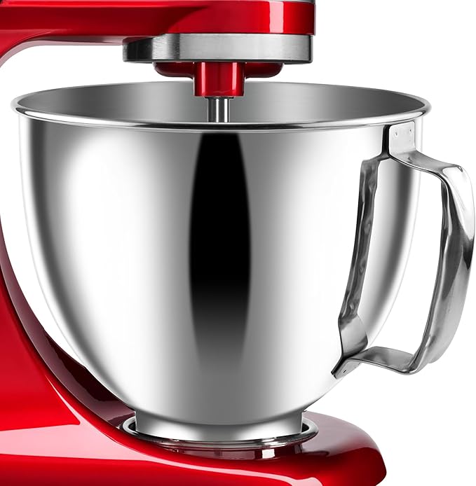 Stand Mixer Bowl 304 Stainless Steel for 4.5QT-5QT Tilt-head Stand Mixer, Stainless Steel Kitchne Mixer Bowls for Tilt-Head Stand Mixer,Kitchne Mixer Replacement Bowl Accessories-MIFLUS