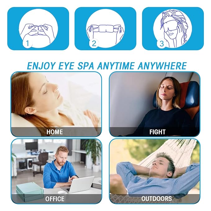 Steam Eye Masks for Dry Eyes, Heated Eye Mask Reduce Puffiness & Dark Circles, Hydrate & Soothe Tired Eyes, Travel Essentials, Business Trip, Party Favors, Unscented 20 Packs-BrightBean Baby