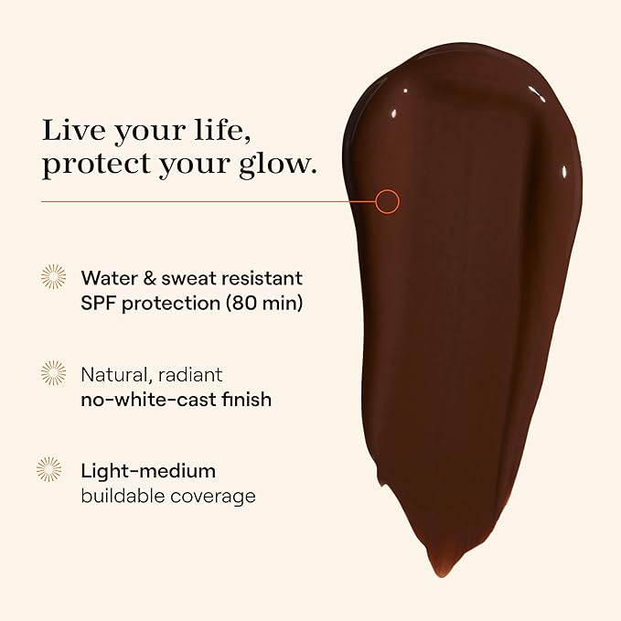Live Tinted Hueguard Skin Tint SPF 50 - Tinted Mineral Sunscreen with Light-Medium Buildable Coverage With a Hydrating and Radiant Finish - Water and Sweat Resistant, 1.35 fl oz - Shade 01-BrightBean Baby