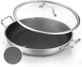 DELARLO 12" Tri-Ply Stainless Steel Nonstick Skillet with Lid