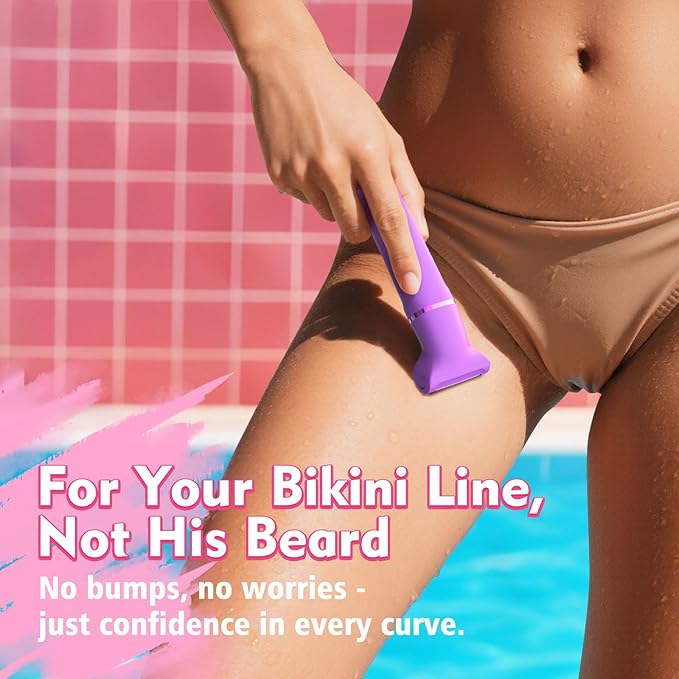 Electric Shaver for Women - Cordless Dermave Bikini Trimmer for Lady's Beauty, Painless Facial Hair Removal Device with Low Noise, Detachable Head, Fast Charging, 2025 Beach Vacation Essentials-BrightBean Baby