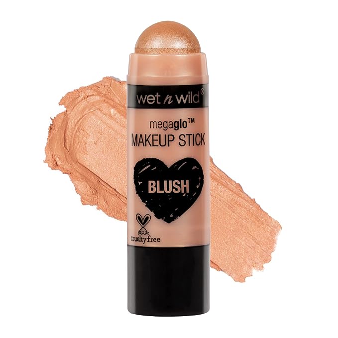 wet n wild MegaGlo Makeup Stick, Buildable Color, Versatile Use, Cruelty-Free & Vegan - Hustle & Glow-BrightBean Baby
