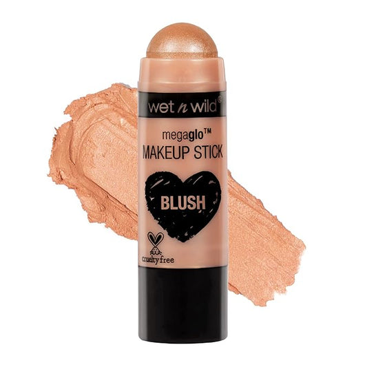 wet n wild MegaGlo Makeup Stick, Buildable Color, Versatile Use, Cruelty-Free & Vegan - Hustle & Glow-BrightBean Baby