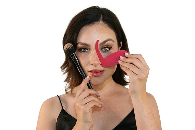 Contour Stencil by Revo - Makeup Kit Brushes Set - Eyebrow Pencil Tint Shaper- Nose Contour Palette Kit Organizer Tool - Contouring Cheeks & Nose - Use w/Foundation Beauty Sponge Bronzer Blush Powder-BrightBean Baby