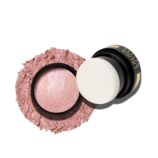 LAURA GELLER NEW YORK Baked Blush-n-Brighten Baked to Go - Ethereal Rose - Travel Size Blush-BrightBean Baby