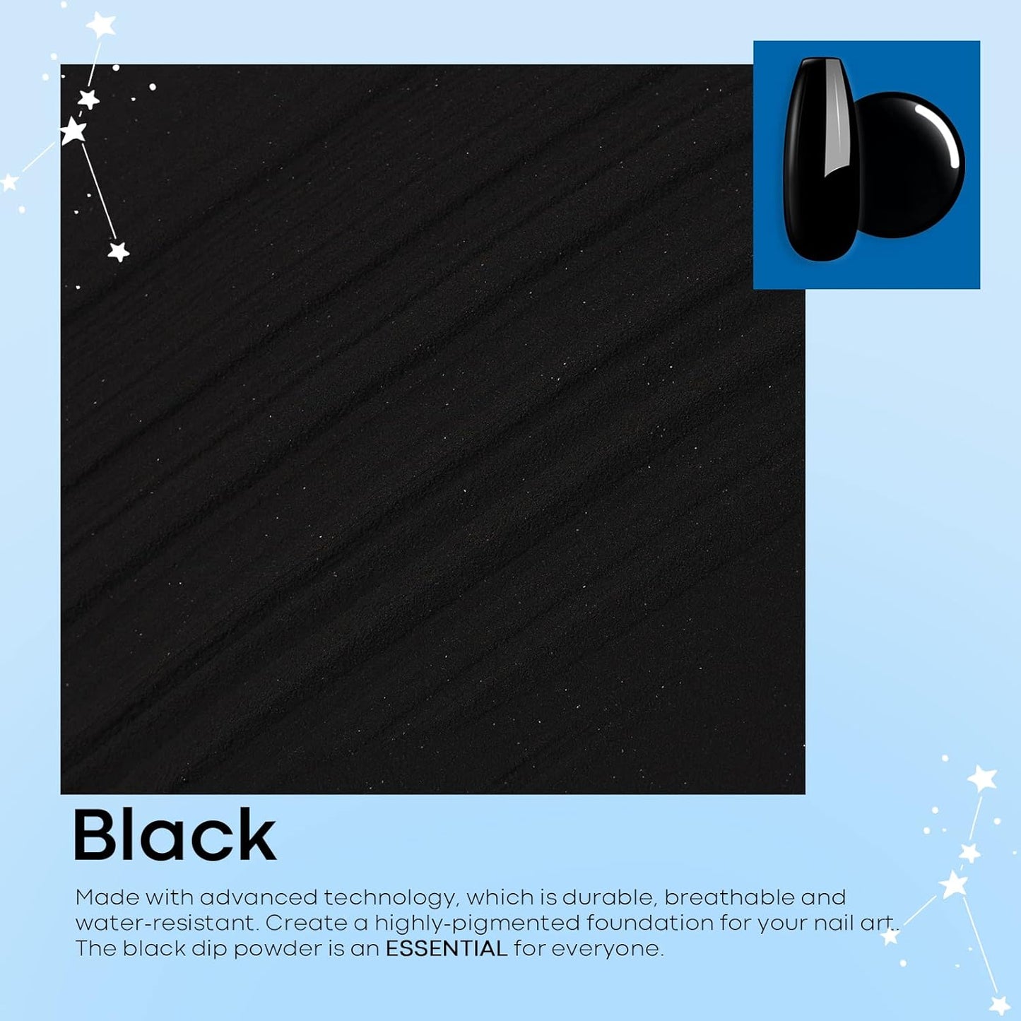 Modelones Dip Powder Black Color, Nail Dipping French Nail Art, 28 Long-Lasting Pro System Salon DIY at Home No Needed Lamp Cured-BrightBean Baby