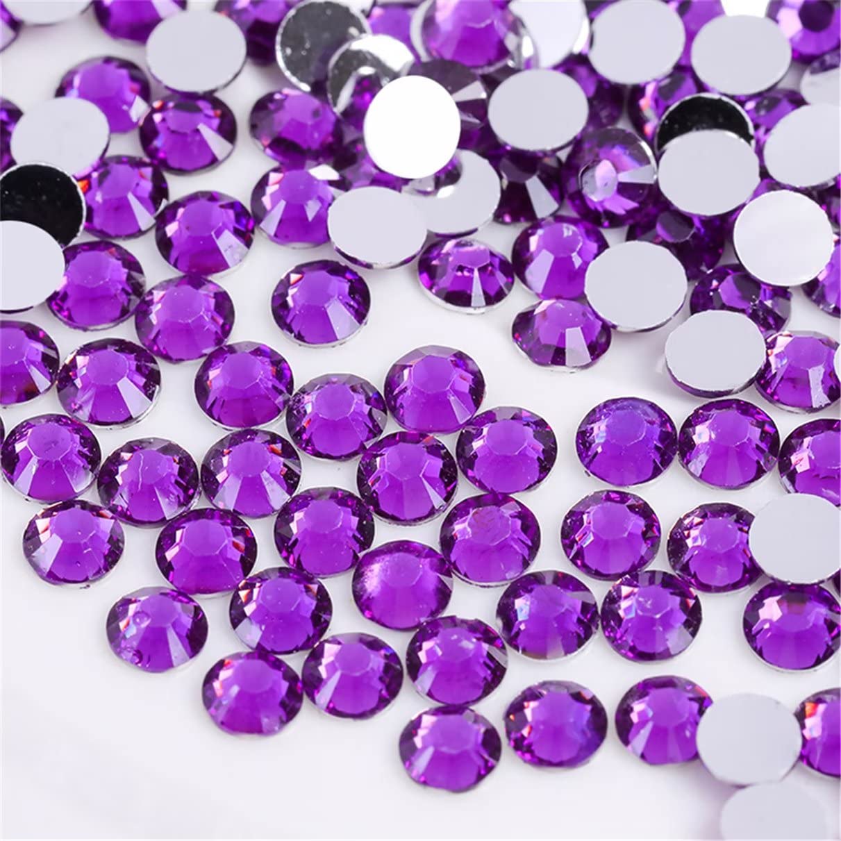 1000 Pieces SS20 5mm Flatback Rhinestones Clear Glass Round Gems Crystals for Nail Art DIY Crafts Clothes Shoes Bags （Purple）-BrightBean Baby