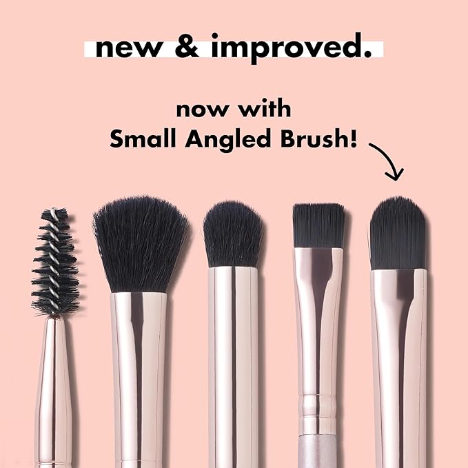 e.l.f. Ultimate Eyes 5 Piece Brush Collection, Makeup Brushes For Eyeliner, Eyeshadow, Brows & more, Vegan & Cruelty-Free-BrightBean Baby