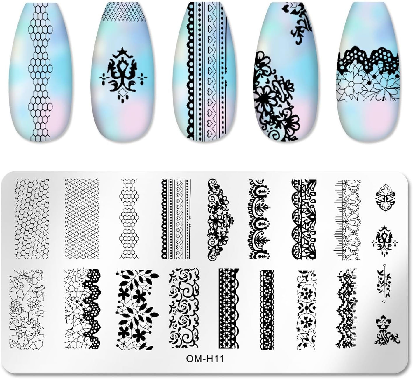 6pcs Nail Art Stamping Plates Set Manicuring Accessories Coconut Tree Leaves Flowers Birds Cactus Island Geometry Image Template for DIY Tips Decoration-BrightBean Baby