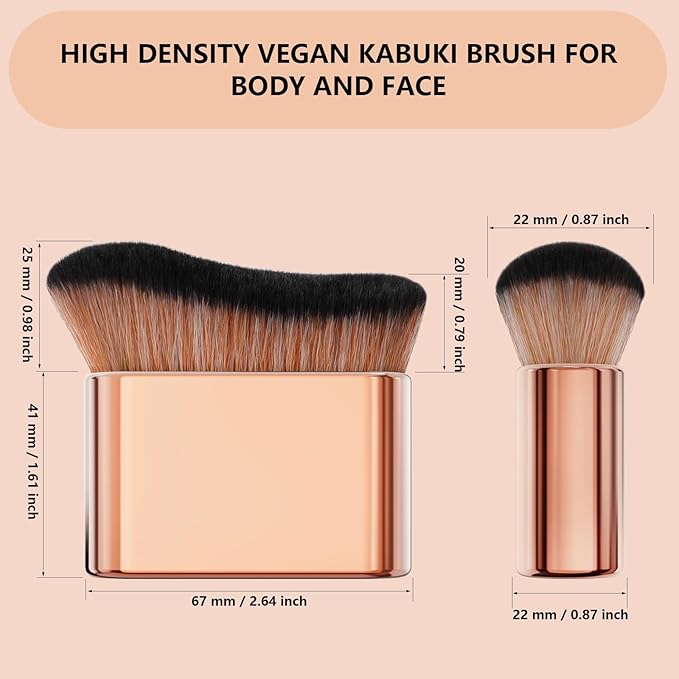 docolor Self Tanner Brush Body Makeup Brush for Flawless Face and Body Makeup, Sunless Tanner Blending Brush Body Brush for Self Tanner, Bronzer, Foundation, Vegan & Cruelty Free-BrightBean Baby