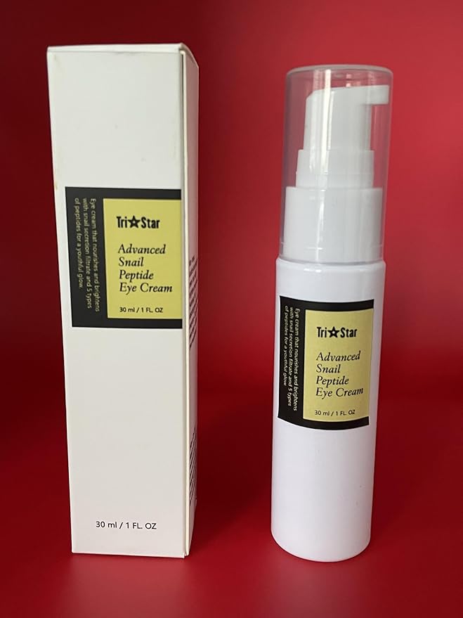 Tristar Advanced Snail Peptide Eye Cream, Anti-Wrinkle, Anti-Aging, Dark Circle Removing, Brightening Night Cream, 73.7% Snail Mucin - 30ml / 1FL Oz – 1 Count-BrightBean Baby