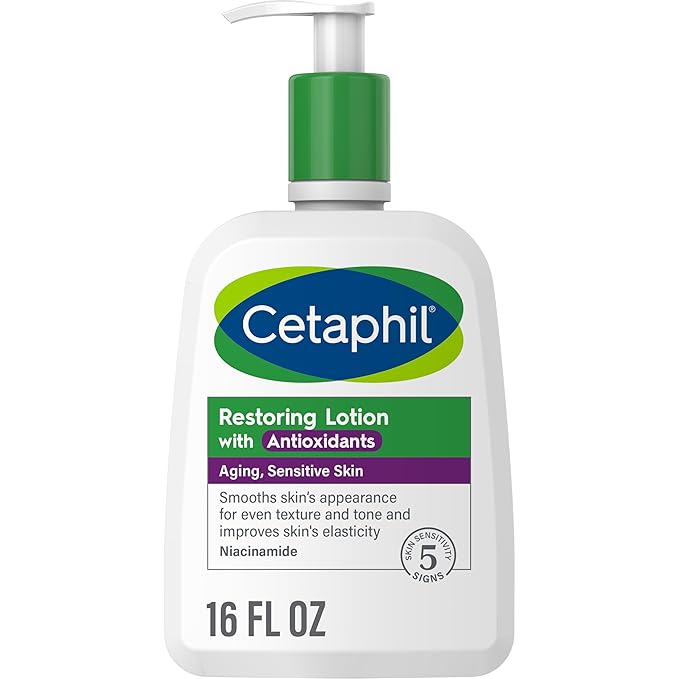 Cetaphil Restoring Body Lotion with Antioxidants for Aging Skin, Great for Neck and Chest Areas, Fragrance and Paraben Free, Suitable for Sensitive Skin 16 oz. Bottle-BrightBean Baby