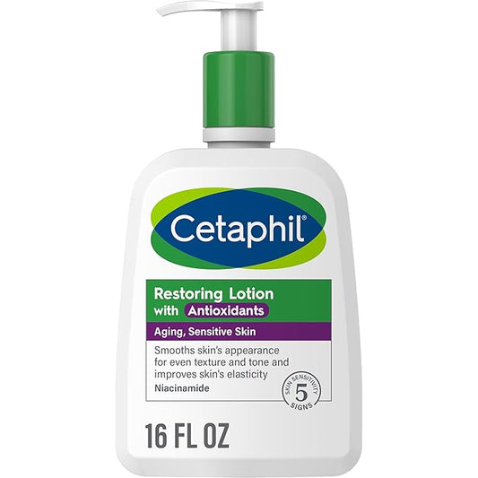 Cetaphil Restoring Body Lotion with Antioxidants for Aging Skin, Great for Neck and Chest Areas, Fragrance and Paraben Free, Suitable for Sensitive Skin 16 oz. Bottle-BrightBean Baby