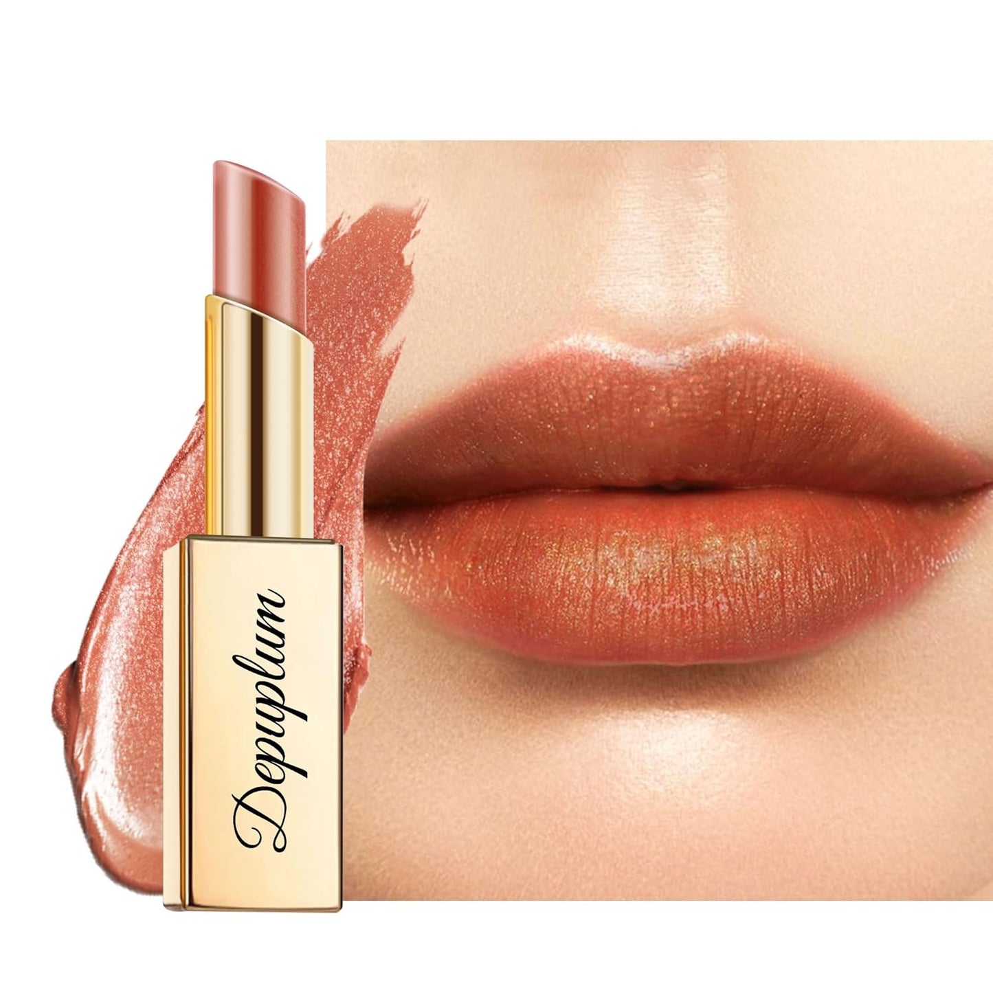 Light Brown Lipstick Moisturizing for Women Shimmer Tinted Lip Balm Hydrating Nourishing Lip Gloss Vegan& Cruelty Free Lip Makeup, ZG111 Dream-BrightBean Baby