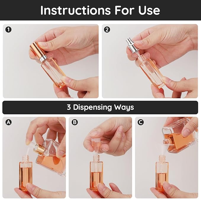 Segbeauty Portable Mini Perfume Atomizer Bottle, 5pcs Empty Refillable Cologne Spray Bottles, 10ML Small Travel Glass Perfume Bottle Fine Mist Sprayer Scent Pump Case for Cologne Fragrance-BrightBean Baby