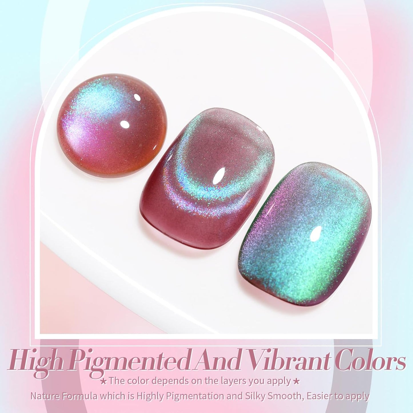 Born Pretty Cat Magnetic Eye Gel Nail Polish Rainbow Aurora Cat Magnetic Gel Polish Firefly Blue Purple Cat Magnetic Eye Gel Manicure Nail Art DIY 15ml-BrightBean Baby