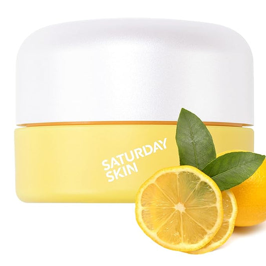 Saturday Skin Yuzu Eye Balm Vitamin C Wide lluminating Under Tight Eye Cream Korean Niacinamide Caffeine for Wrinkles Puffy Eyes Dark Circles Moisturizing Hydrates Anti Aging for Women (15ml)-BrightBean Baby