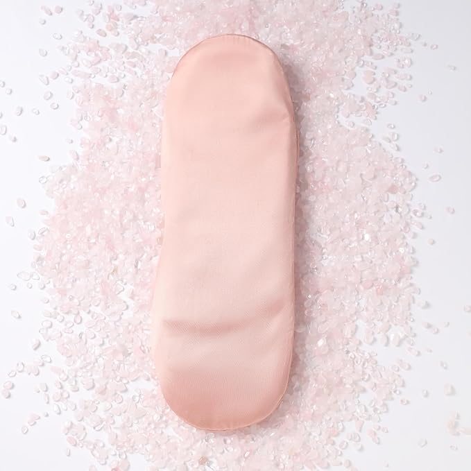 Natural Rose Quartz Weighted Eye Pillow for Relaxation, Sleeping, Yoga, SPA and Travelling, Cooling Eye Pillow, Reusable and Good Relaxation Gift for Women(Rose Quartz)-BrightBean Baby
