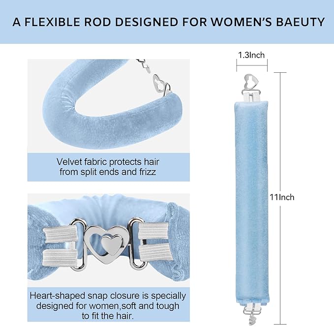 Togayu Heatless Curls Overnight Set - Jumbo Overnight Hair Curlers to Sleep In, Soft Velvet Hair Rollers for Women, No Damage Curls Styling Tools 3pcs-BrightBean Baby