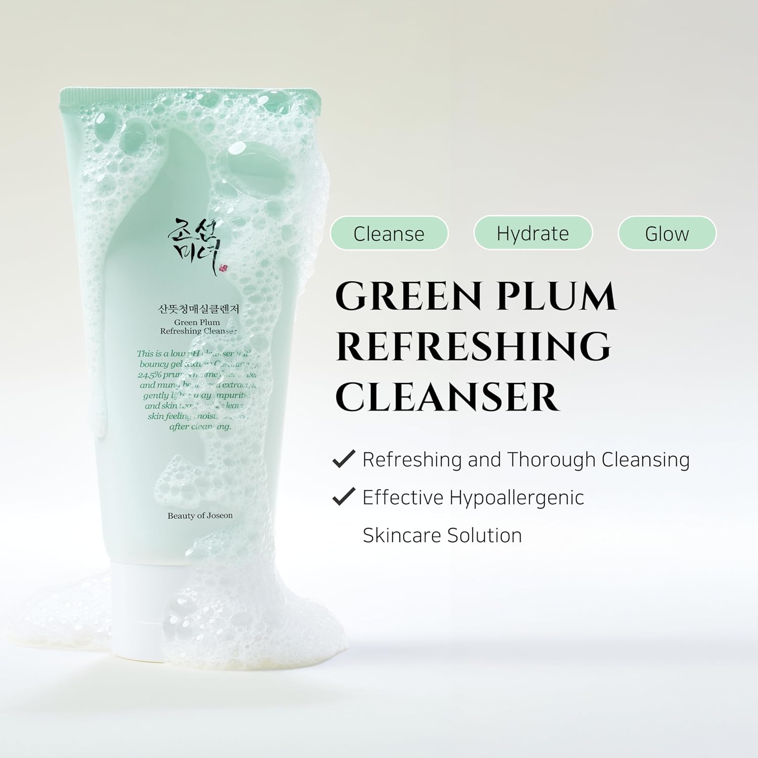 Beauty of Joseon Green Plum Refreshing Cleanser Gel Type Deep Pore Cleansing, Acne Face Wash, Blackhead Remover for All Skin Types, Korean Skincare 100ml, 3.38 fl.oz-BrightBean Baby