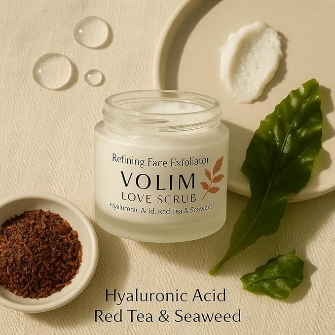 Love Scrub with Hyaluronic Acid Natural Face Exfoliator for Wrinkles, Acne, Fine Lines, Blackheads & Clogged Pores-BrightBean Baby