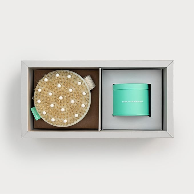 Mello Bath Accessories Deep Soak | Self Care Gifts for Women | Spa Gifts for Women & Relaxation Gifts for Women | Bath Accessories Includes Konjac Sponge, Incense Cones & Exfoliating Brush-BrightBean Baby