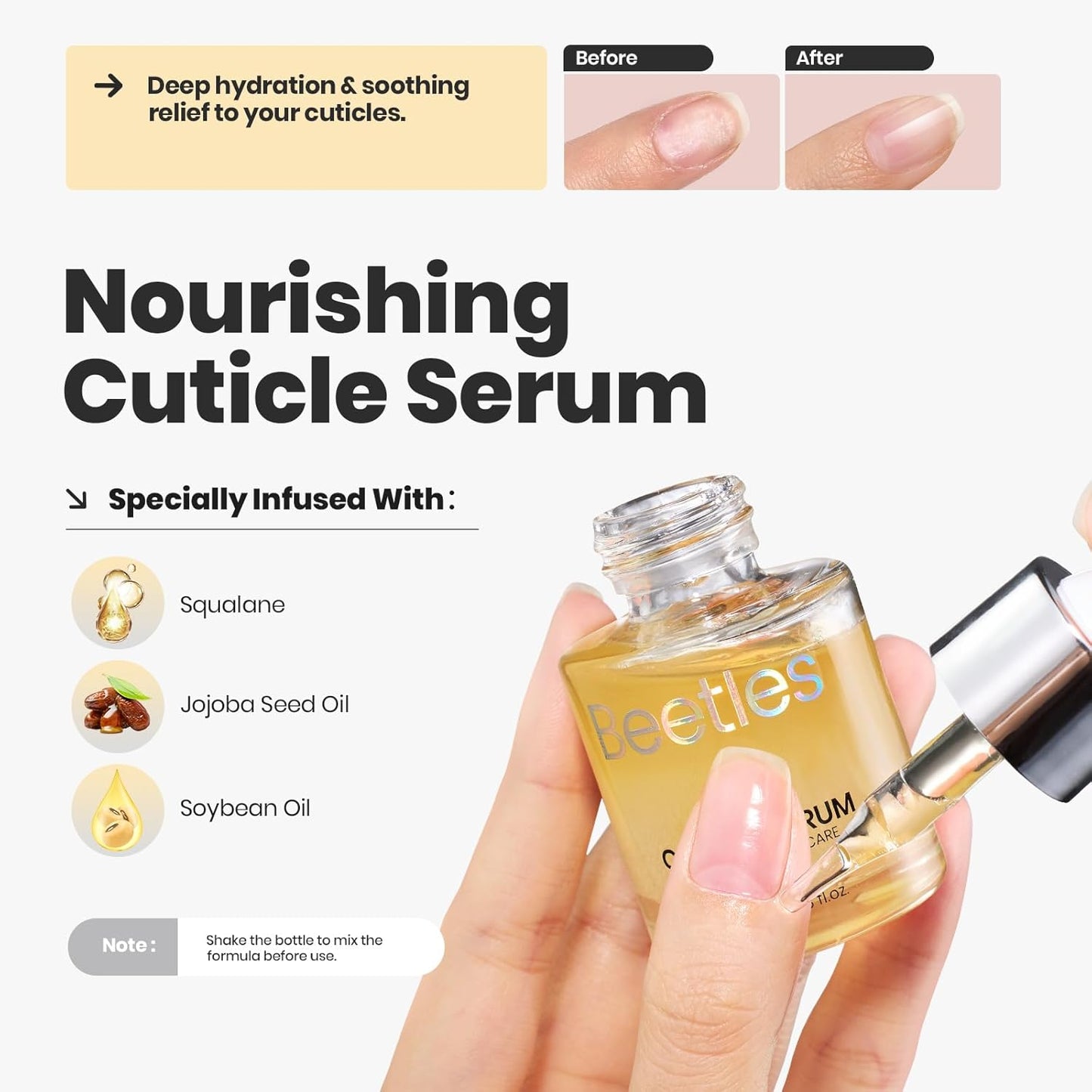 Beetles Pink Nail Polish Set, 5 Colors Nude Pink Jelly Collection Quick Dry Long Lasting Nail Polish Base & Top Coat and Cuticle Serum Kit Spring DIY Care for Nail Home Gift Sets For Women-BrightBean Baby