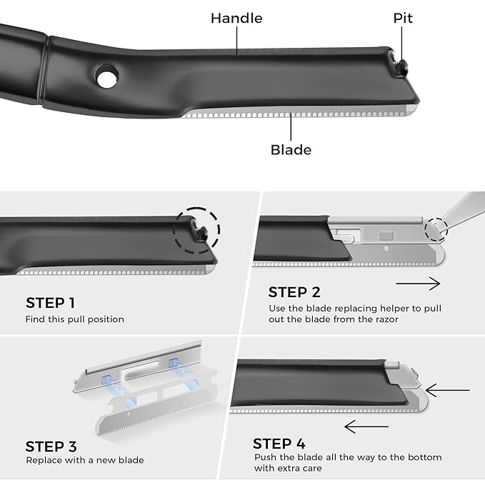 ZOMCHI Reusable Metal Dermaplane Tool Refills, Set of 10 Replacement Blades (Micro Distance), Dermaplaning Razor Refills, Plastic Free Eyebrow Razor Blades-BrightBean Baby