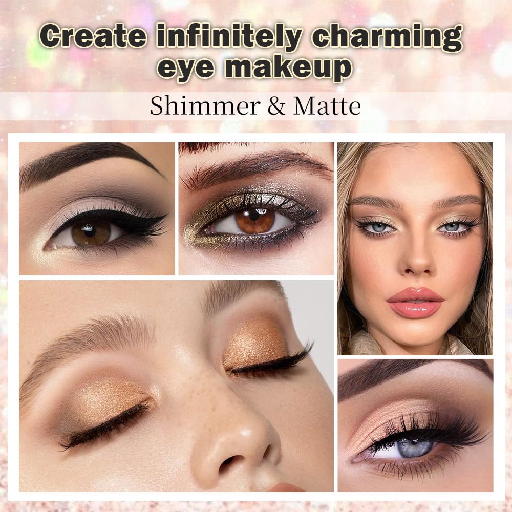 SUAKE Neutral Smokey Eye Shadow Palette,Nude Silver Gray Black Cream Eyeshadow Palette,Make Up Pallets for Women, Highly Pigmented Long Lasting Naturing-Looking-BrightBean Baby