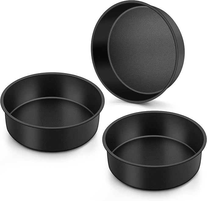 Onader 6 Inch Small Cake Pans Sets of 3 for Baking, Round Smash Cake Baking Pans for Birthday Wedding, Stainless Steel Core with Nonstick Coating