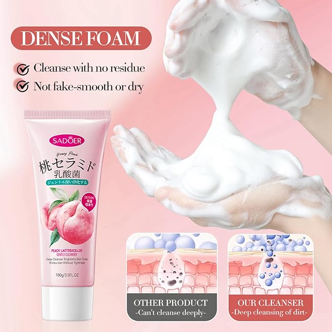 Peach Skincare Sets For Teen Girls, Complete Skin Care Routine With Facial Moisturizer, Face Cleanser, Face Mask, Peach Serum, Hand Cream & Toner, 7-In-1 Facial Skincare Set For Women-BrightBean Baby