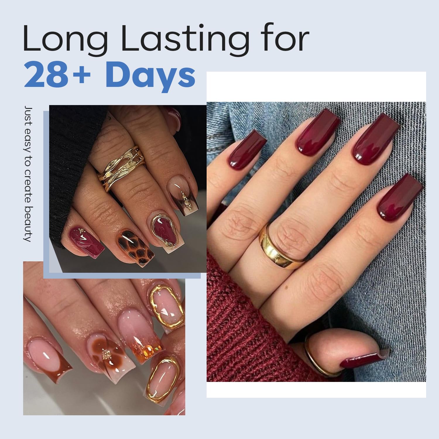 modelones Short Square Nail Tips, Pre-shaped Soft Gel Tips Fake Nails False Acrylic Clear Full Cover Press on Extension Gel Kit Manicure DIY at Home 216PCS 12Sizes-BrightBean Baby