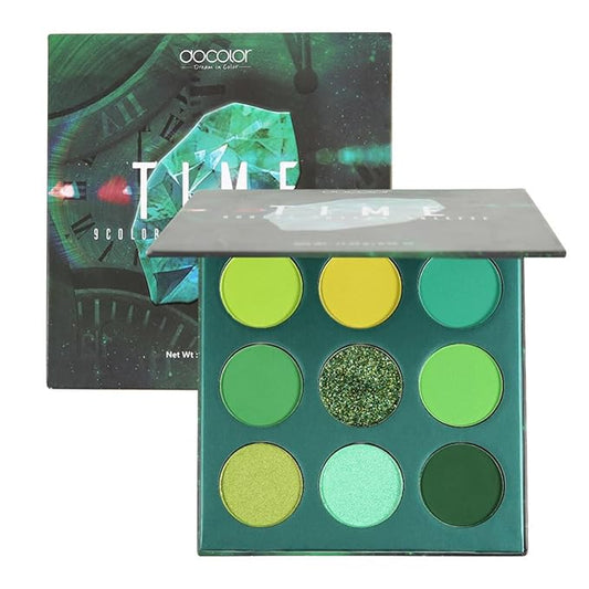 docolor Eyeshadow Palette 9 Colors Green Eyeshadow Gemstone Shadow Palette Highly Pigmented Mattes Shimmers Smokey Glitter Cream Colorful Powder Long Lasting Waterproof Makeup Palette-BrightBean Baby