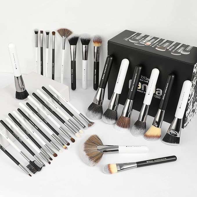 DUcare Professional Makeup Brushes 31Pcs Panda Series Makeup Brush Set Kabuki Foundation Blending Face Powder Blush Concealers Eye Shadows With Leather Case Organizer-BrightBean Baby