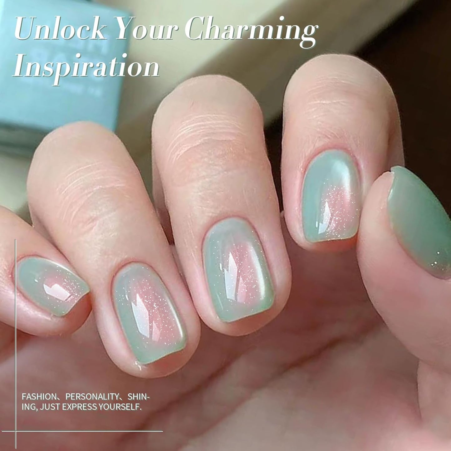 BORN PRETTY Cat Magnetic Eye Gel Nail Polish,Tuberose Green Magnetic Gel Polish Shimmer Magnetic Eye Gel Manicure Nail Art DIY 15ml-BrightBean Baby