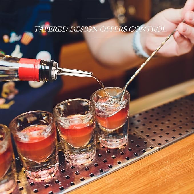 72 Pcs Stainless Steel Bottle Pourers Tapered Liquor Pourers with Rubber Dust Caps Tapered Spouts Set Bar Supplies Vinegar Bottle Dispenser Wine Liquor Spout for Oil Beer Drink Water