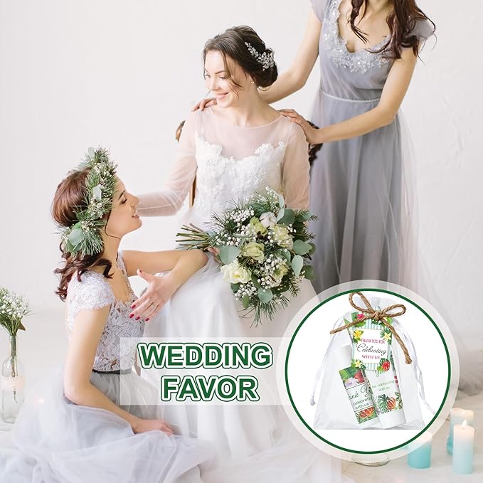 200 Pcs Baby Shower Wedding Party Favors Gift Set, 50 Pcs Baby Shower Hand Cream and 50 Lip Balm for Wedding Bridesmaid Guests Gift Supplies with 50 Organza Bag 50 Thank You Tag(Tropical)-BrightBean Baby